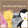 Pixelated cartoon-style buddy icon featuring four animals with text above them on a brown background, framed by a light tan border.