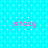 Pixelated cyan background with white dots and four pink "stacy" text instances in a
