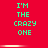 Red background with green pixelated text reading "I'M THE CRAZY ONE" in two , displayed across three and two of identical frames