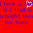 Red background with blue pixelated text repeating 'i love u but if i told u you might love me back' and a white heart symbol replacing the letter 'o' in 'love'.