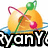 Animated icon features a yellow-orange sphere with green, pink, and blue orbital rings; text below changes from 'ryanY' to 'RyanY6'.