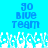Pixelated blue text '90 Blue Team' on cyan background with white pixelated wave pattern at bottom.