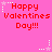 Pink background with red text reading 'Happy Valentines Day!!!' and white star decorations in a pattern