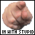 A pixelated hand points forward with a clenched fist, accompanied by text reading "IM WITH STUPID" in blocky letters.