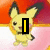 Pixelated Pikachu in a Poké Ball background with changing text overlays: 'I', 'Love', and 'Pokemon' across frames.