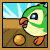Animated contact sheet of a green cartoon bird character interacting with a brown ball on wooden planks, displaying motion frames and score text overlays.