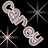 Animated contact sheet showing four frames of a pixelated icon with swirling shapes and starbursts on black background.