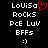 Static pixel art displays text and symbols on black background with red heart symbol on left side.