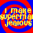 Four identical display yellow text on red and blue spiral backgrounds with no visible motion changes