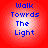 Four identical circular icons with red backgrounds and blue text reading "Walk Towards The Light" arranged in a