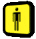 Yellow and green pixelated icons with black-outlined human figures in various poses, displayed on a gray background.