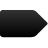Solid black arrow-shaped icon with rounded edges pointing right, set against a light gray background.