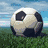 A soccer ball on grass under a blue sky, a cartoon girl kicking a small soccer ball with red hair and white clothing, and a close-up of a foot kicking a soccer ball.