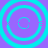 Four cyan concentric circles on a purple background, each circle set in a with visible pixelation