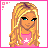 Pixel art of nine showing a blonde character in pink top with white star, alongside pink text reading 'you are a loser' on white background