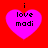 Four identical pink hearts on red background with black text "i love madi" inside each heart, arranged in a
