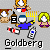 Pixelated cartoon figures with exaggerated features, including a menorah, text labels, and repeated character poses on a gray background.