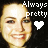 six pixelated images showing a person's face with 'Always pretty' text and heart symbols, where the hearts change color from white to pink across frames