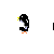 Pixel art animation of a penguin and golf cart with a person, showing sequential changes in the golf cart's position and the person's arm posture.
