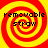 Four identical spiral patterns with red and yellow concentric rings, each containing the text "removable straw" in black pixelated font.