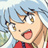 Pixelated static image of an anime-style character with light brown hair, large eyes, and a red garment against a blue sky background.