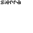 Pixelated 'sierra' text in black, green, or pink with heart symbols that change color and position across frames.