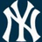White interlocking 'NY' logo on dark blue background with black text reading "I love the YANKEES" overlaid.