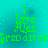 Green text on cyan background reads 'I Love Alex Grad dM oc' with pixelated rendering and slight variations across four repeated