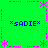 Green background with pink dotted border and four blue "*SADIE*" text elements arranged in a pattern
