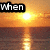Sunset over water with text overlays reading When, You're, and Gone... in black rectangular boxes.