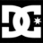 Black background with white DC logo and star, plus 'DC SHOES!' text below.