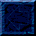 A pixelated blue icon with a glowing cyan arrow outline on a dark blue background, transitioning from a blank state to a visible arrow.