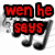 Four- with text and symbols: red "wen he says" over musical notes, blue "i love U" with hearts on a keyboard, white "it's music" near colorful pixels, pink "to my ears" above a heart