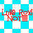 Red text 'Liam Roy NOT' overlaid on blue-and-white checkered and diamond-patterned backgrounds with pixelated distortion.