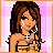 Pixel art contact sheet showing a 3x2 grid of animated frames with a cartoon woman on the left and letters/text in other cells, all set against pink checkered background.