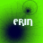 Green background with dark circular shapes and white text 'erim' in pixelated font across four