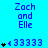 Animated icon shows blue text "Zach and Elle" with changing star and number sequences on a cyan background.