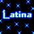 Pixelated image with 'Latina' text on dark background and Puerto Rican flag elements.