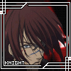 identical anime-style character icons with brown hair, blue eyes, and red clothing, each labeled 'KNIGHT' in white text on a black background