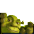 A 48x48 pixel buddy icon featuring a green Shrek character on the left and "Original Icons .com" text in bright green on a dark green background on the right, displayed as a static contact sheet with two frames.