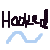 Pixelated graphic with text 'Hacked' and 'on' above a pixelated portrait of a smiling person with short dark hair.