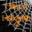 Orange 'Happy Halloween' text with a spiderweb pattern on black background, featuring an orange pumpkin icon below the text.