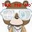 Pixelated brown bear-like character with large white glasses, red text above head, and light-colored clothing.