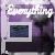 Pixelated static image with purple and white gradient background, dark blue rectangular frame, and indistinct central content.