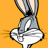 Pixelated cartoon character with gray fur and white belly against solid orange background, showing partial upper body and legs in running pose.