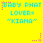 Yellow background with cyan text reading "BABY PHAT LOVER= 'KIANA'" repeated three times in two , each containing a star animation