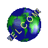 Animated globe icon with green landmasses and blue oceans, displaying 'WELCOME' text in yellow capital letters across the top portion of the sphere.