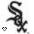 Black and white stylized 'SOX' logo repeated in a with small heart icons, one partially obscured by gray block