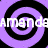 Animated icon with purple and black spiral patterns, displaying partial white text reading 'amanda'