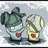 Two pixelated cartoon characters stand side-by-side against a light gray background, one with green hair and the other with light brown hair, both wearing white shirts with red heart symbols.